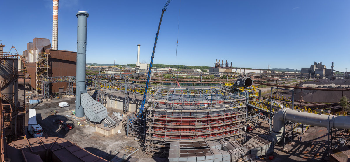 Die neue Entstaubungsanlage für die Rundkühler der Sinteranlage bei der SHS soll zu höherer Energieeffizienz führen.