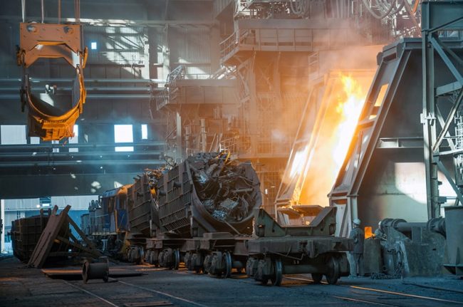 Stahlschrott im Werk (Recyclingbranche)