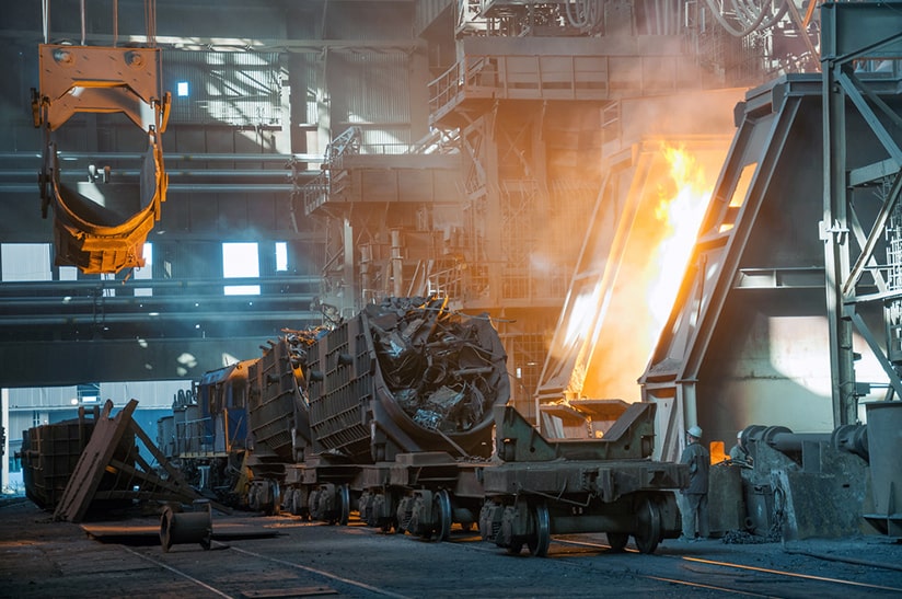 Stahlschrott im Werk (Recyclingbranche)