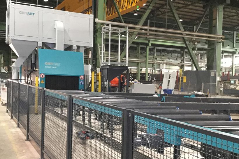 Strahlanlage bei ArcelorMittal Stahlhandel in Essen