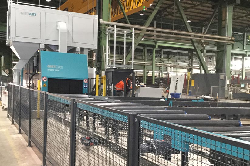 Strahlanlage bei ArcelorMittal Stahlhandel in Essen