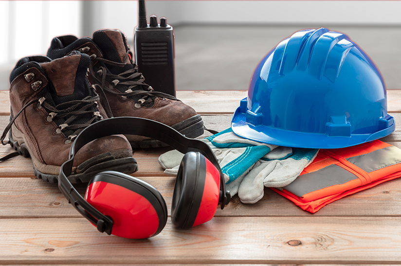 thyssenkrupp-Azubis mit Sicherheitsausrüstung, Gewinner des „Schlauer Fuchs“-Preises der BGHM