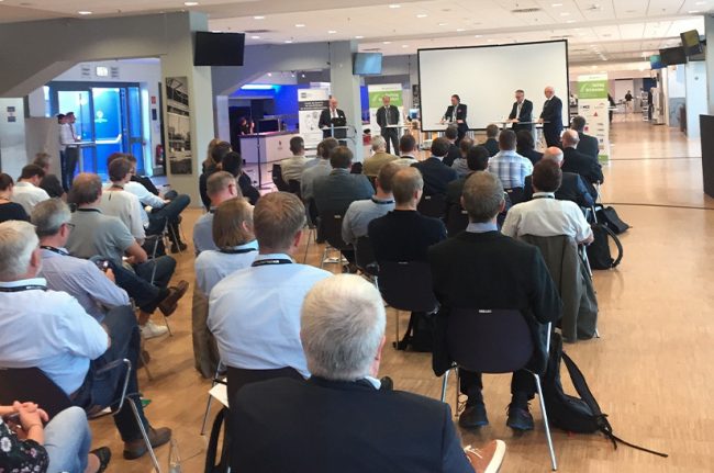 Dr. Dieter Reitz, Reiner Temme, Rainer Siegel und Dr. Heinrich Bökamp bei Fachtag Brückenbau 2021.