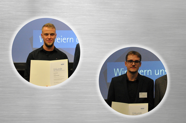 SMS-Azubis Azubis der SMS group mit ihren Urkunden