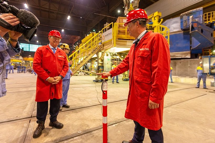 Inbetriebnahme der neuen Stranggießanlage bei Tata Steel