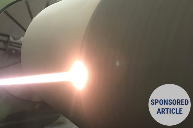 RINA-Logo auf Werbebanner für Ofenwalzen-Beschichtungen