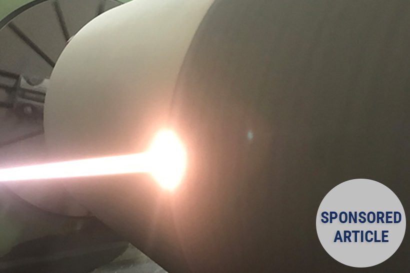 RINA-Logo auf Werbebanner für Ofenwalzen-Beschichtungen