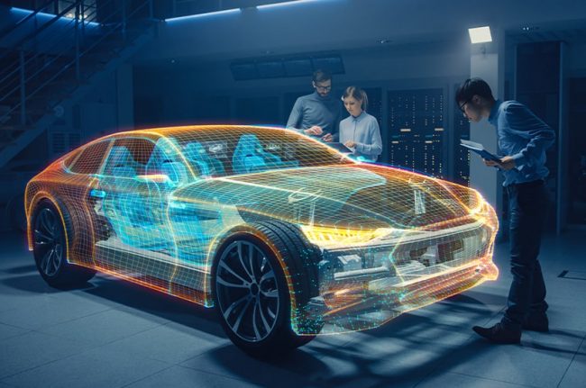 Futuristisches Auto, VDA-Investitionen in Elektromobilität (Symbolbild)