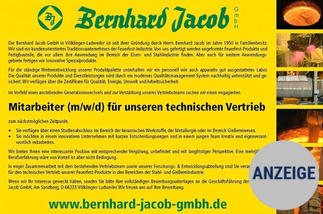 Inserat von Bernhard Jacob
