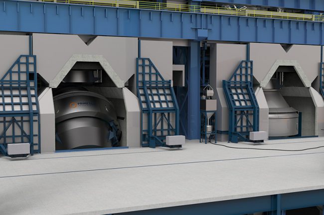 3D-Bild der Konverter von Primetals Technologies für JSW, Indien