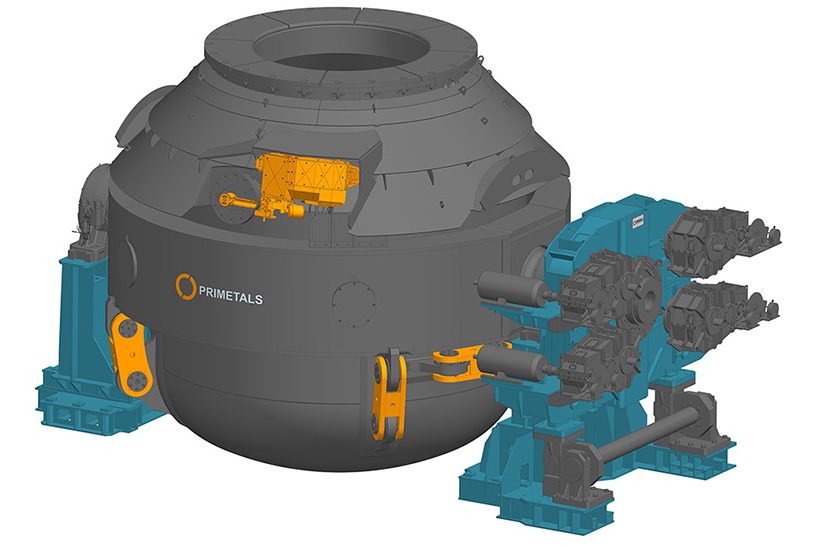 Primetals Technologies wird ArcelorMittal mit zwei neuen LD-Konvertern (BOF) beliefern, hier mit dem Kippantrieb abgebildet.
