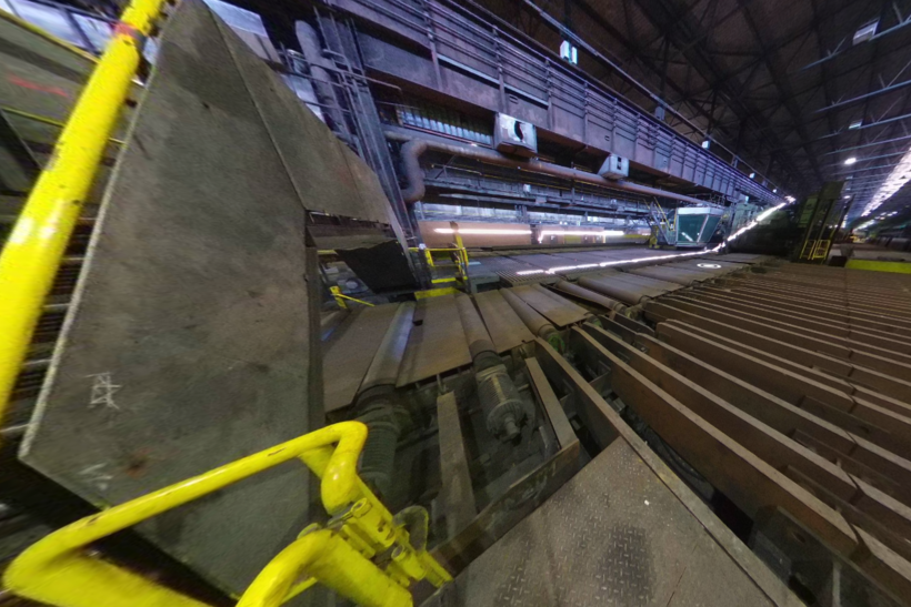 Produktionsanlagen des Grobblechwalzwerks von thyssenkrupp in Duisburg