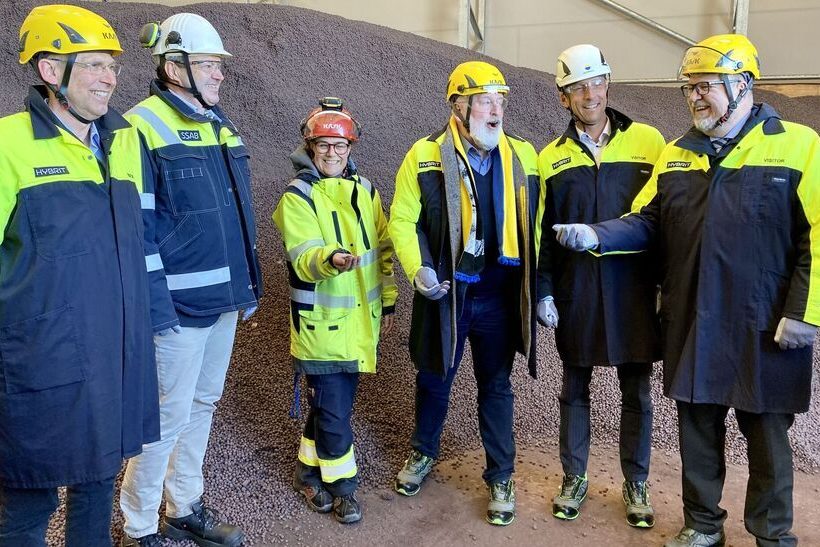 Jan Moström, LKAB, Martin Lindqvist, SSAB, Åsa Bäcklin, HYBRIT, Frans Timmermans, EU-kommissionen, Andreas Regnell, Vattenfall och näringsminister Karl-Petter Thorwaldsson.