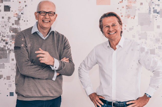 Dr. Michael Giese (li.) und Alexander Sieverts, Gründer und Geschäftsführer des Münchner Technologieunternehmens itsmydata.