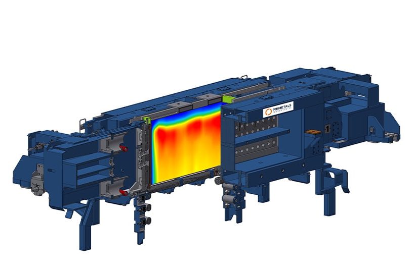 Thermografische Darstellung der Kokille von Primetals für Outokumpu