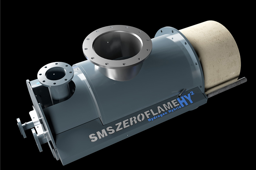 02_Megasider Zaragoza_ Kopie 3D-Ansicht des ZeroFlameHY2-Brenners von SMS group für den Betrieb mit Wasserstoff