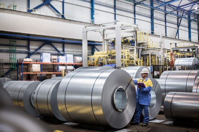 Stahlcoils bei Tata Steel UK