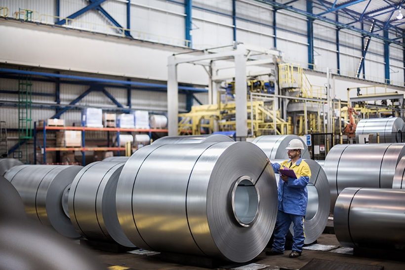 Stahlcoils bei Tata Steel UK