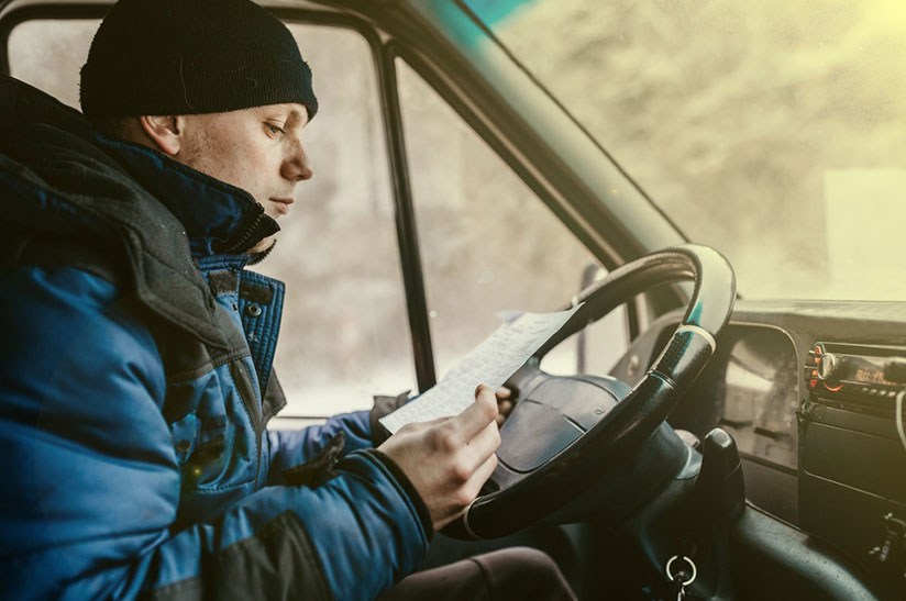 Spediteur mit Frachtbrief