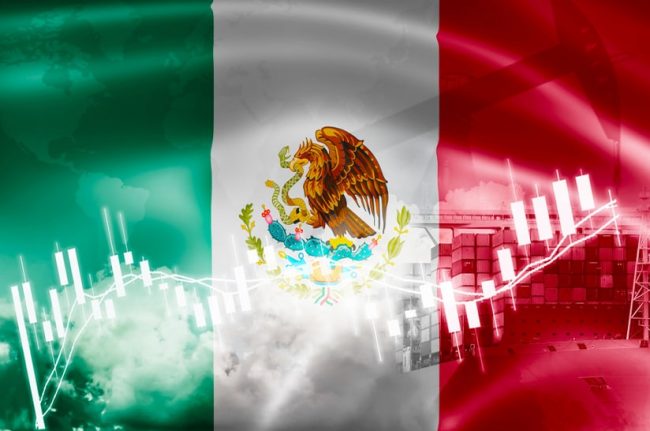 Das Bild zeigt eine Collage aus der Flagge Mexikos und einem Aktienchart. Klöckner & Co. wird in Mexiko gerade aktiv.