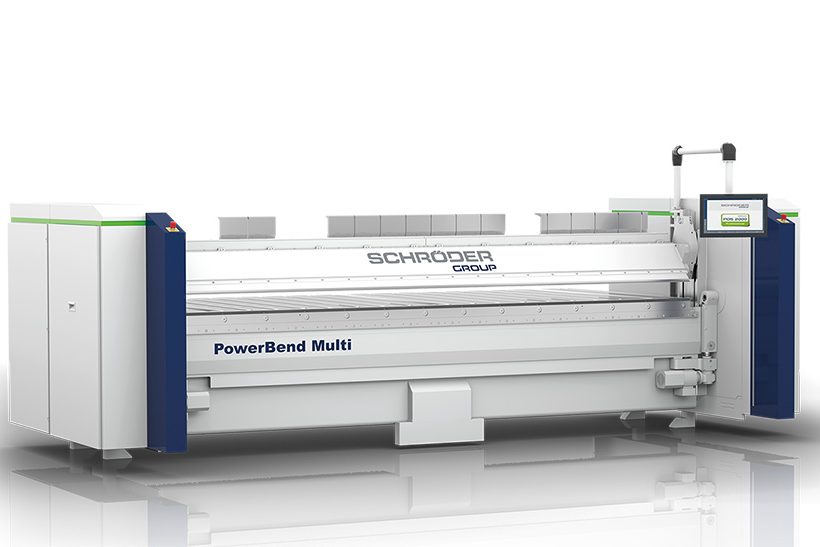 das Bild zeigt eine Maschine: die neue Schwenkbiegemaschine PowerBend Multi von Schröder