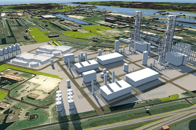 Um die gesamte stahlproduktion-arcelormittal-blechexpo-2021 in IJmuiden nachhaltiger zu machen, beginnt Tata Steel mit einer umfassenden Umstellung von Hochofentechnologie auf Direktreduktionsanlagen und Elektroöfen (DRI-REF), wie die digitale Skizze andeutet.