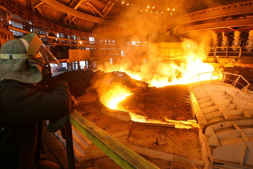 Hochofen in der Stahlproduktion an der Universität Birmingham