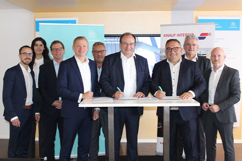 Vertreter von Knauf Interfer und thyssenkrupp Hohenlimburg