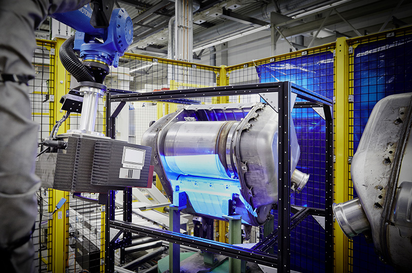 Outokumpu-Purem-Eberspächer Das Bild zeigt eine technische Anlage von Purem by Eberspächer. Bald soll dort klimafreundlicher Edelstahl von Outokumpu zum Einsatz kommen.