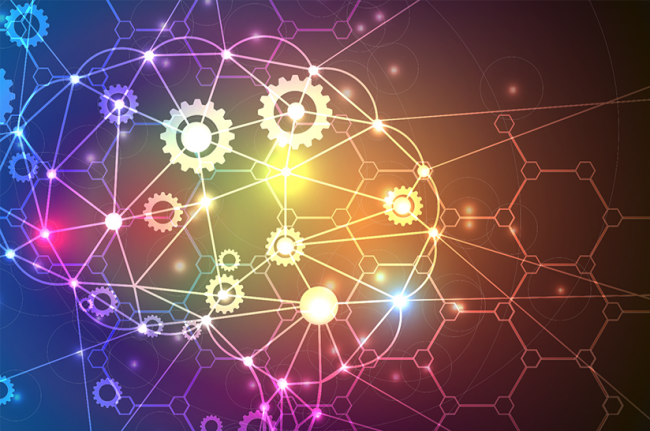 Das zeigt Linien und bunte Farben, die Verknüpfung durch Künstliche intelligenz darstellen sollen. Das MPIE hat zu dem Thema jetzt einen Fachbeitrag erstellt.