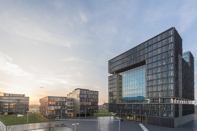 Das bild zeigt das Hauptquartier von Thyssenkrupp.