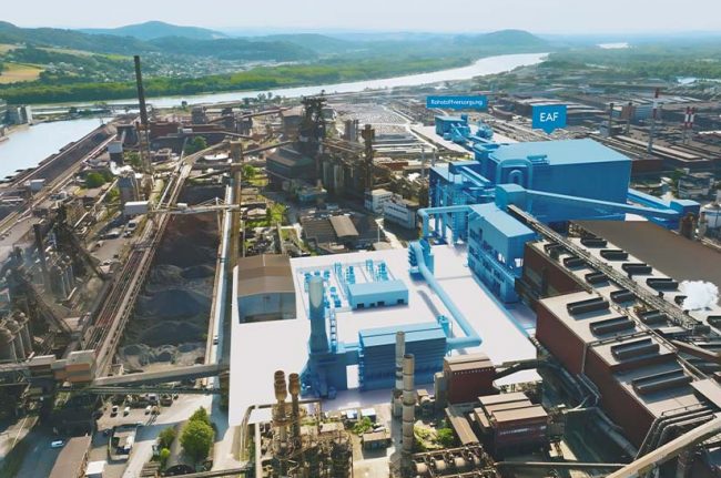 Modellbild zu den Bauplänen im Klimaschutzprogramm Greentec Steel von Voestalpine