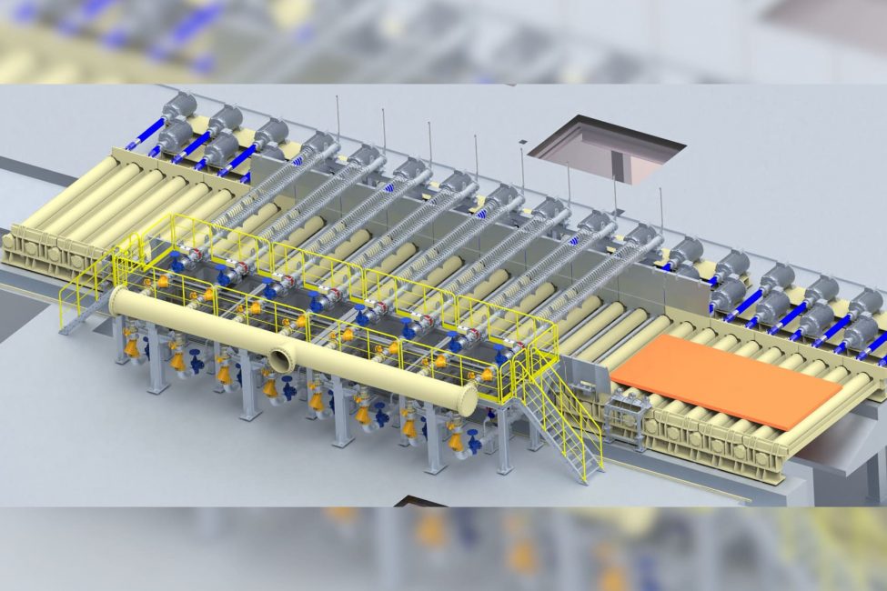 Ein 3D-Bild der Zwischenkühlung von Primetals Technologies für Hyundai Steel.