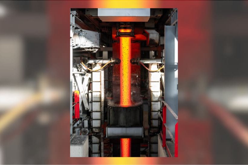 Voestalpine: Stahlblock aus der Stranggussanlage im TechMet