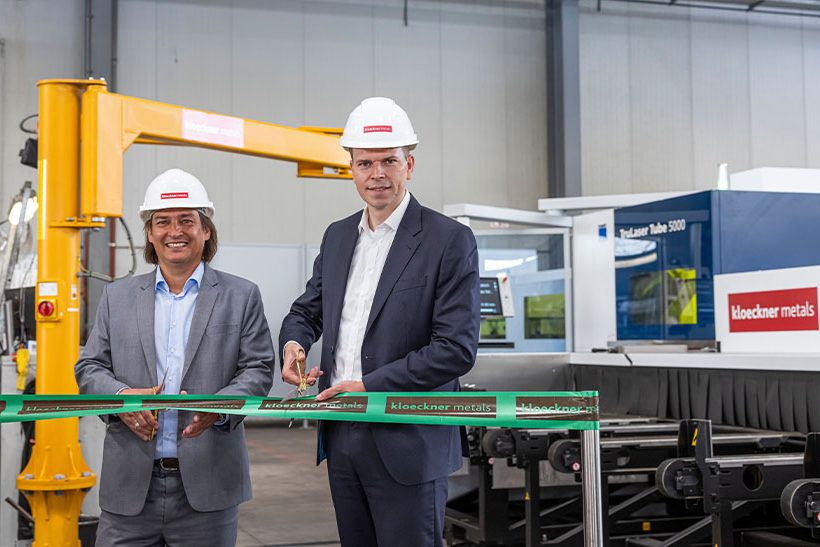 Inbetriebnahme des neuen Lasersystems bei Kloeckner Metals Germany