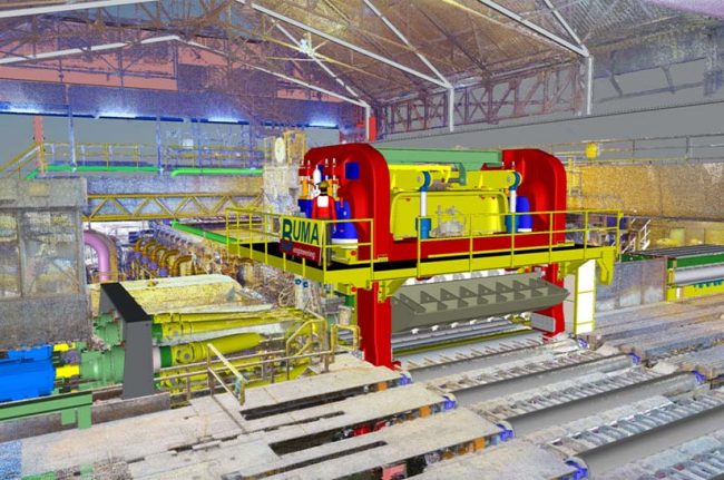 Grafische Darstellung der neuen Warmrichtmaschine bei Salzgitter Mannesmann Grobblech