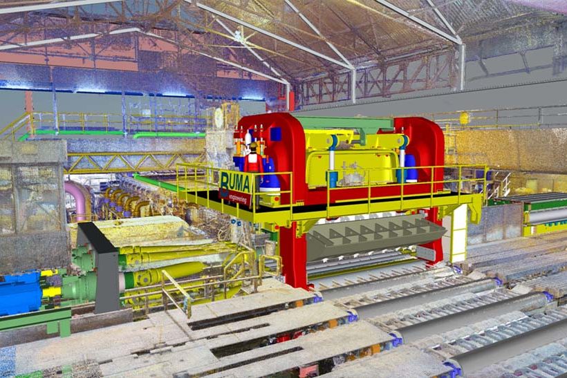 Grafische Darstellung der neuen Warmrichtmaschine bei Salzgitter Mannesmann Grobblech