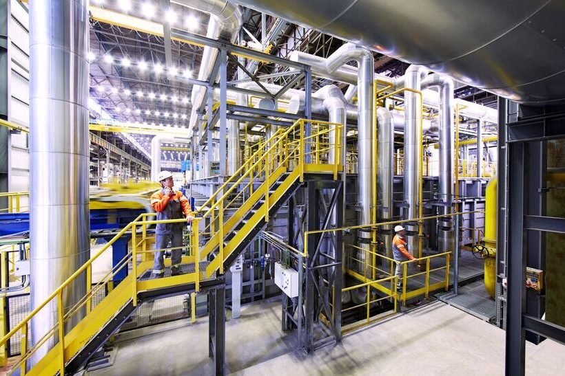 Auf dem Foto ist der Hubbfalkenofen von ArcelorMittal in Duisburg zu sehen.