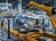 Das Foto zeigt einen Schweißroboter und eine Autokarosserie. Das Stahlinstitut VDEh hat zwei Stahl-Eisen-Prüfblätter veröffentlicht, von denen sich eines mit dem Laserauftragsschweißen im Automobilbau beschäftigt.
