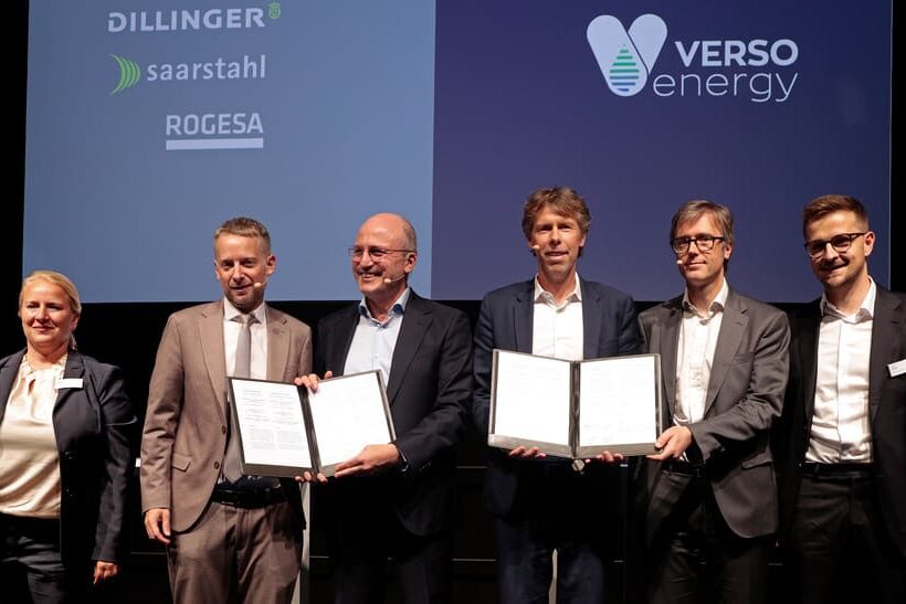 Führungskräfte von SHS – Stahl-Holding-Saar und Verso Energy mit Verträgen