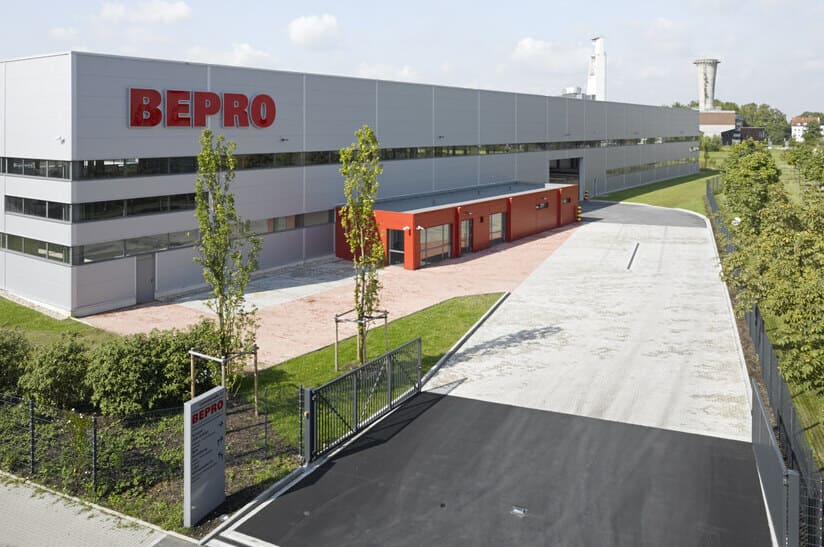 Bepro-Ahlmannshof Der Stahlhändler Bepro sitzt in Gelsenkirchen. Das Bild zeigt den Standort Ahlmannshof von außen.