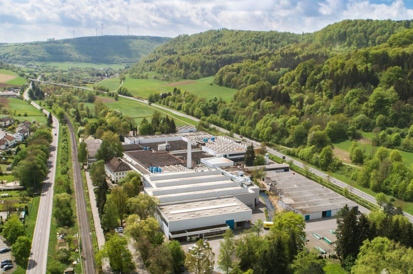 RUD Ketten Rieger & Dietz GmbH u. Co. KG ist ein Spezialist für Rundstahlketten. Das kuftbild zeigt den Firmensitz.