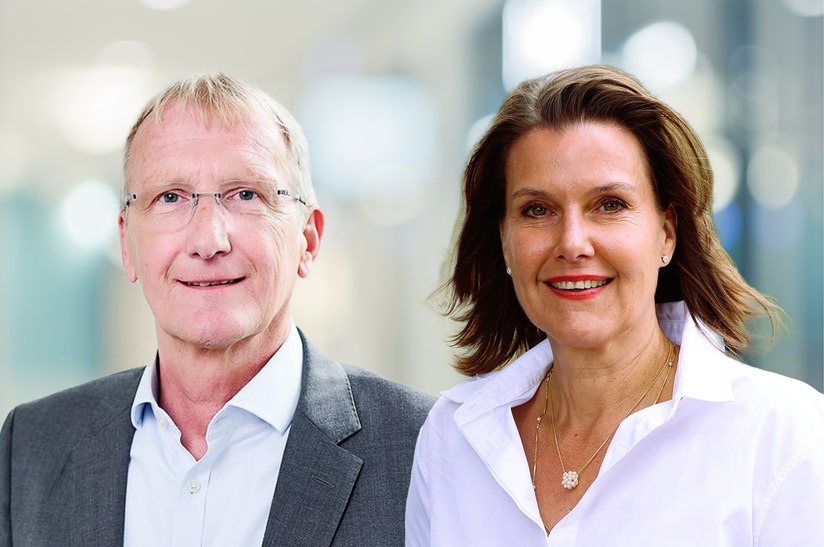 Winfried-Schulte-Lisbeth-Jacobs-Thyssenkrupp-Rothe-Erde Das Bild zeigt die Porträts zweier weißer Menschen: Winfried Schulte (links) und Dr. Lisbeth Jacobs (rechts) – beide von Thyssenkrupp Rothe Erde.