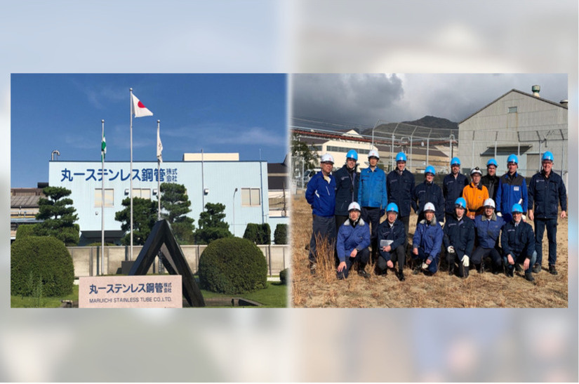 01_Maruichi-Stainless-Tube_251008_web Das gemeinsame Projektteam von Maruichi Stainless Tube und SMS group trifft sich zum offiziellen Start des Strangpressprojekts in Japan